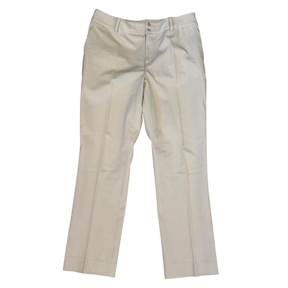 Y2K Lauren Ralph Lauren High Waisted Pleated Straight Chino Pants WOMENS SIZE 12 - Picture 1 of 3
